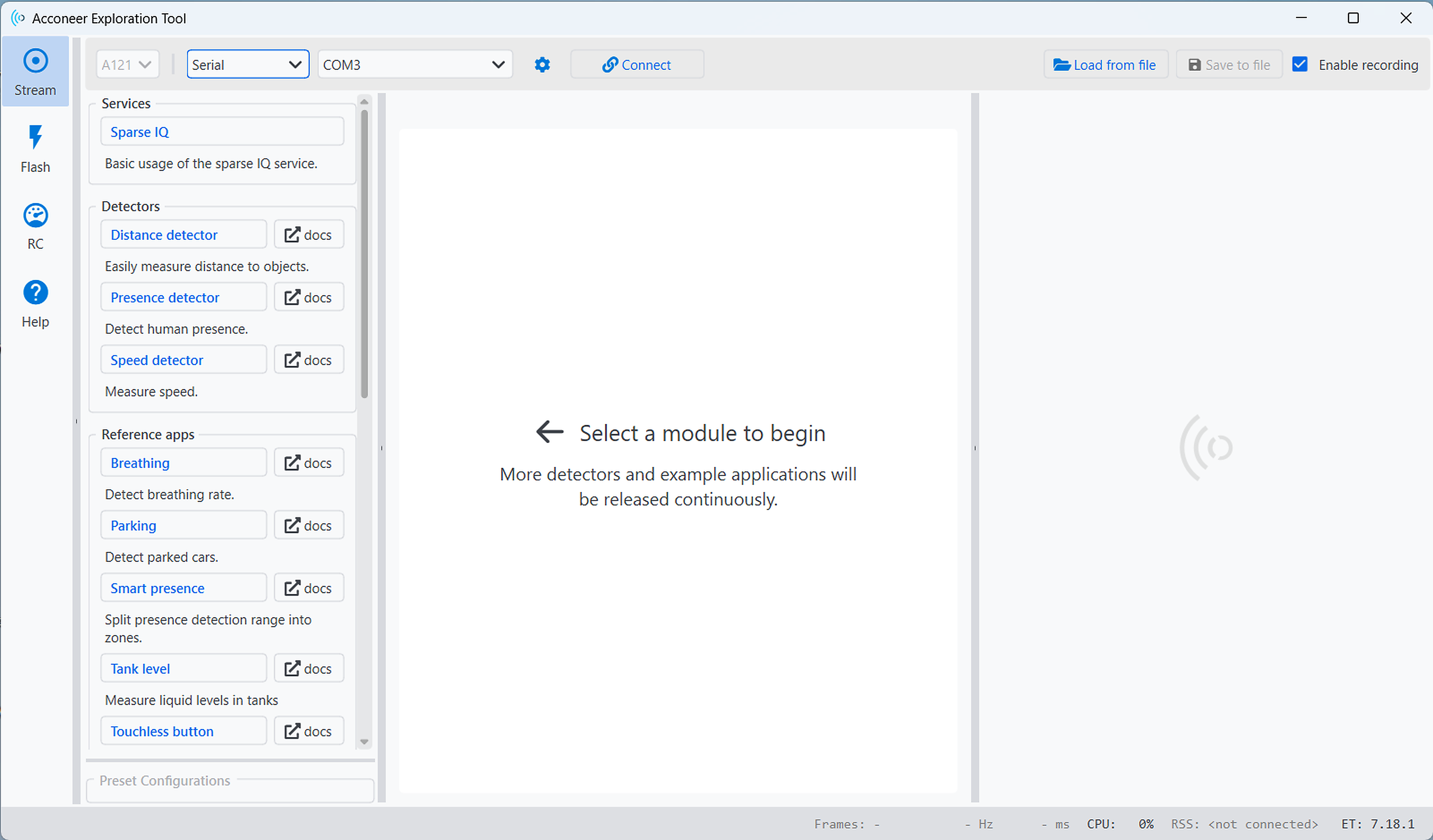 Figure 14 Exploration Tool Main Screen