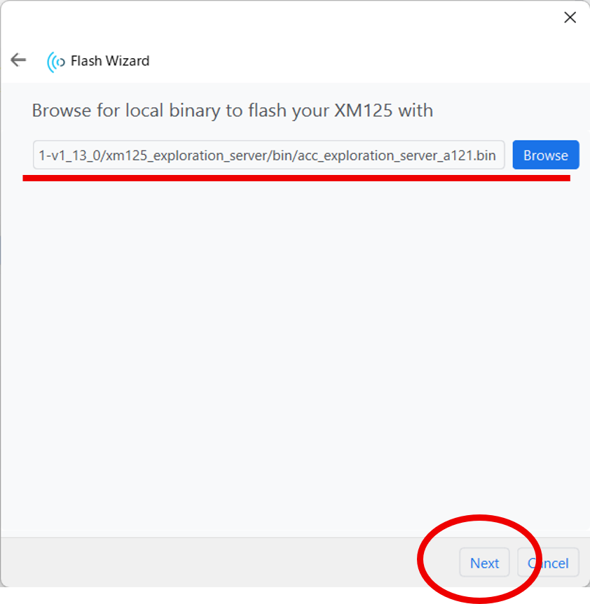 Figure 23 Software Writing File Selection