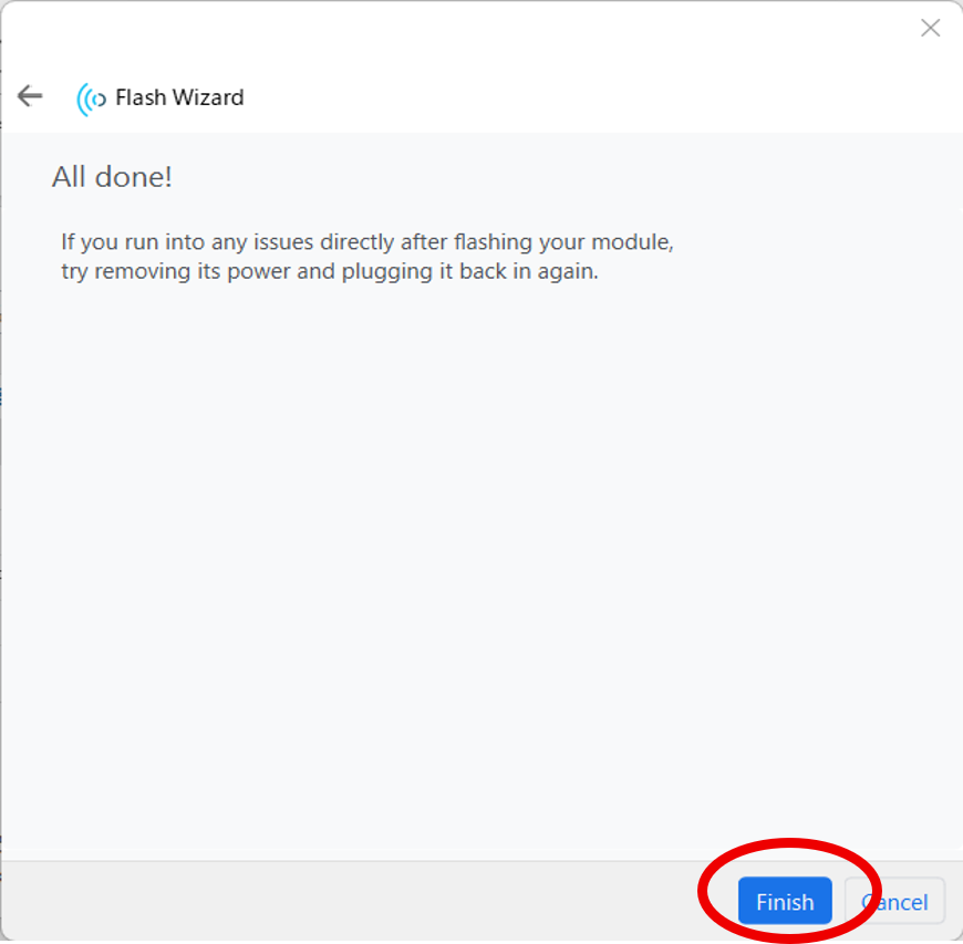 Figure 28 Software writing complete
