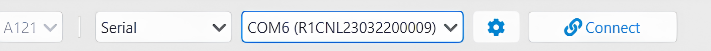 Figure 29 Evaluation board connection button (when XE125 is connected)