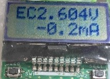 動作確認開始2時間後のEnerCeraの電圧写真